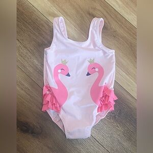 Carter's baby girl flamingo ruffle one piece swimsuit NWOT 24 month